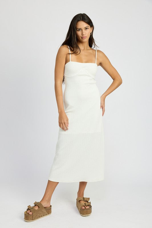 Janelle Waffle Knit Midi Dress