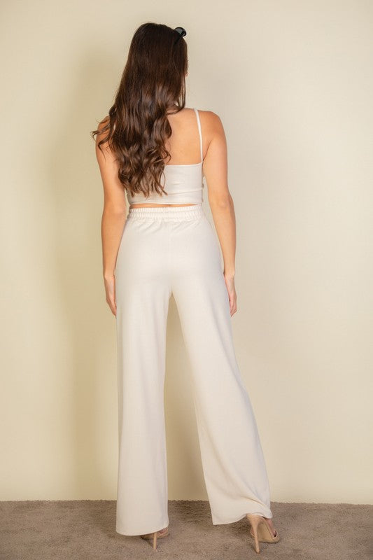 Zephyrine Bustier Cami Top & Slant Straight Pants Set