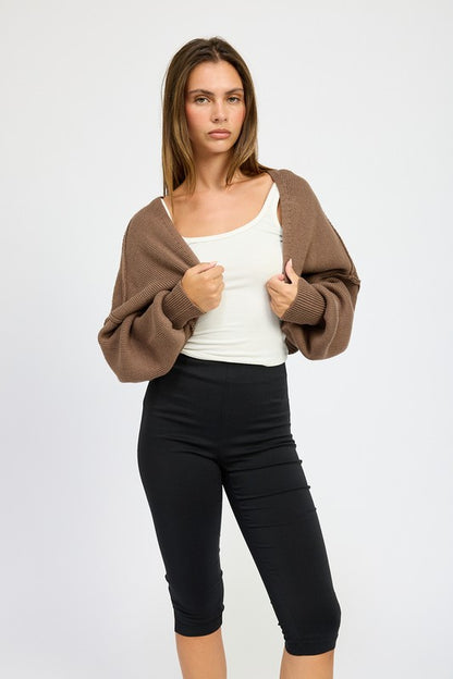 Jericha Oversized Shrug Cardigan in coffee with slouchy silhouette