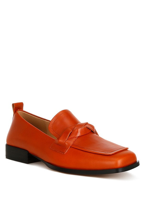 Wynter Genuine Leather Braided Loafers