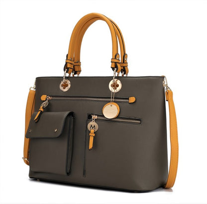 A stylish and earthy Olive-Mustard color-block design, offering a unique and fashionable look.