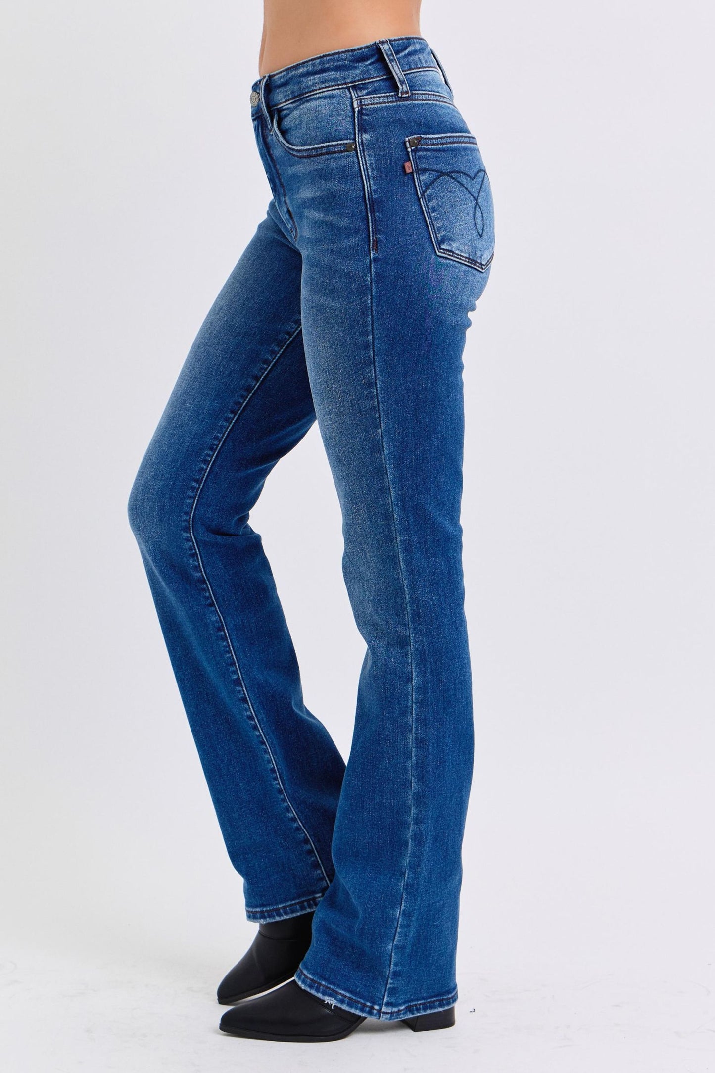 Bette Mid-Rise Bootcut Jeans with Pockets by Judy Blue