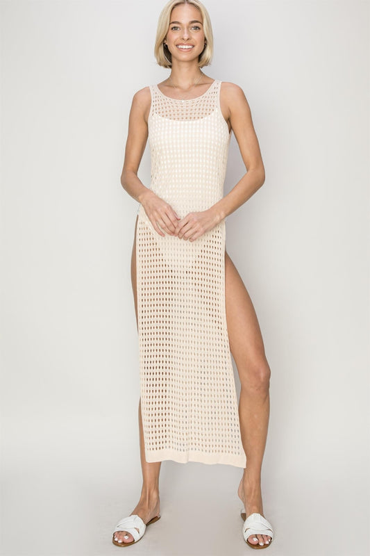 Sorrento Crochet Backless Cover Up Dress