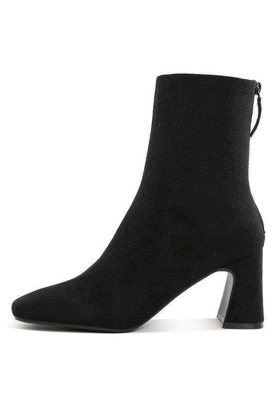 Dimri Square Toe Microfiber Ankle Boots