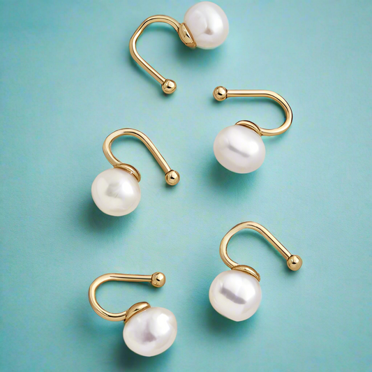 Sue Pearl Drop Ear-Cuffs Set of 2