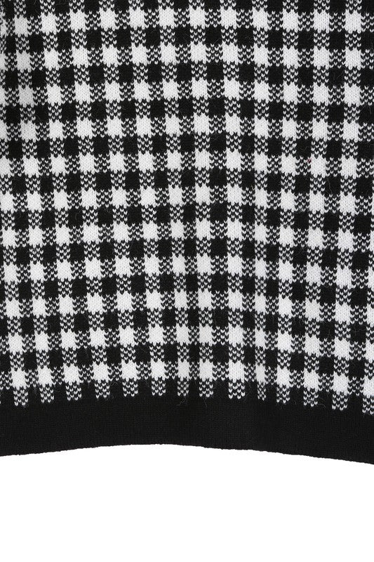 Sabine Black Check Knitted Jacket