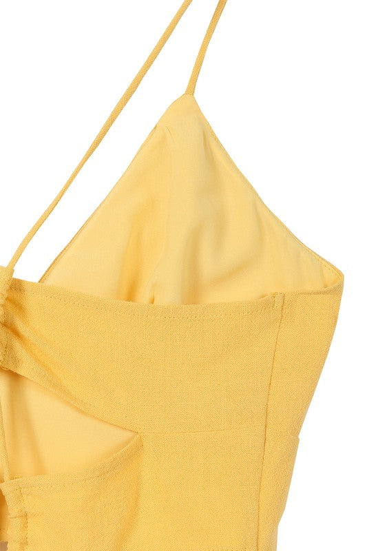 Jamilla Yellow Crop Tank Top