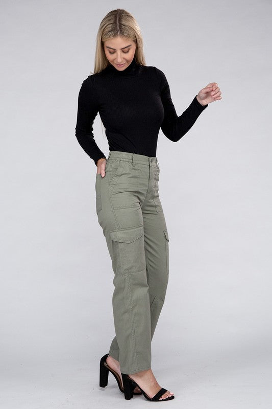 Evi Elastic-Waist Cargo Pants