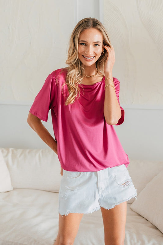 Lumen Full Size Square Neck Short Sleeve Top