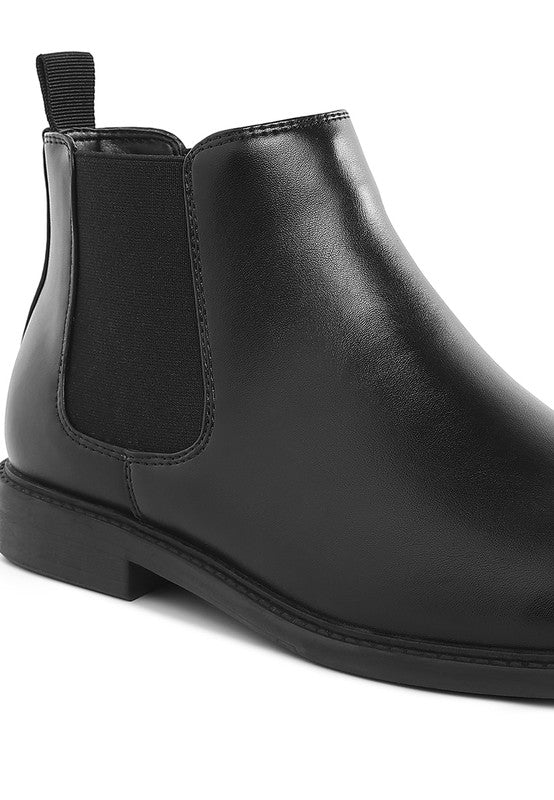 Fraser Faux Leather Men Pull Tabs Boots