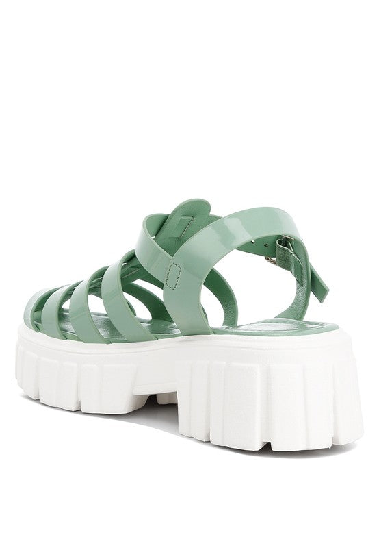 Zulla Chunky Gladiator Sandals in sage, featuring trendy chunky platforms for bold and edgy style.