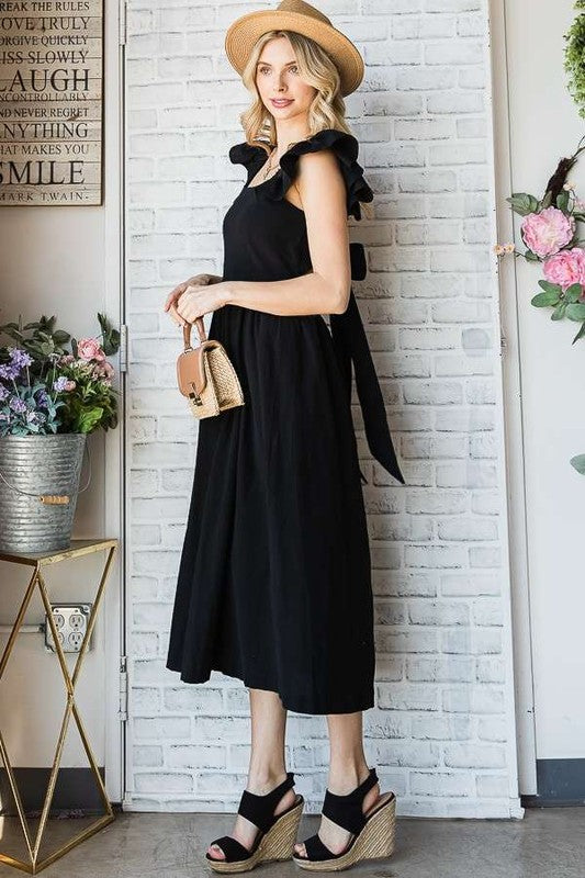 Vivian Ruffle Midi Dress