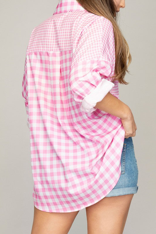 Lya Gingham Check Shirt with Pocket