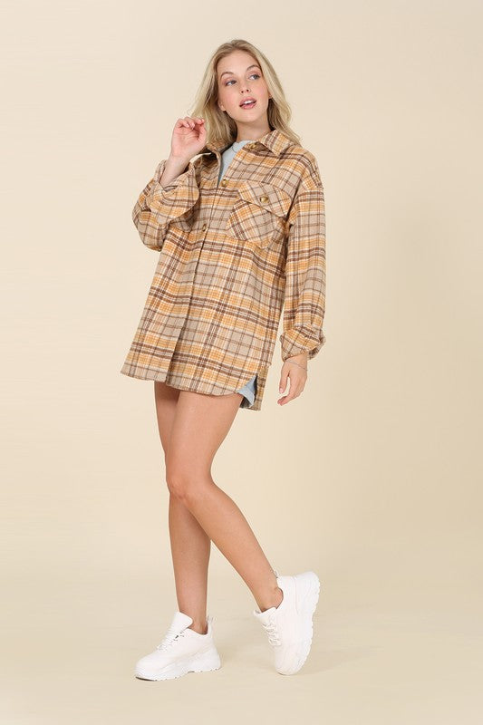 Lori Plaid Shacket With Pockets