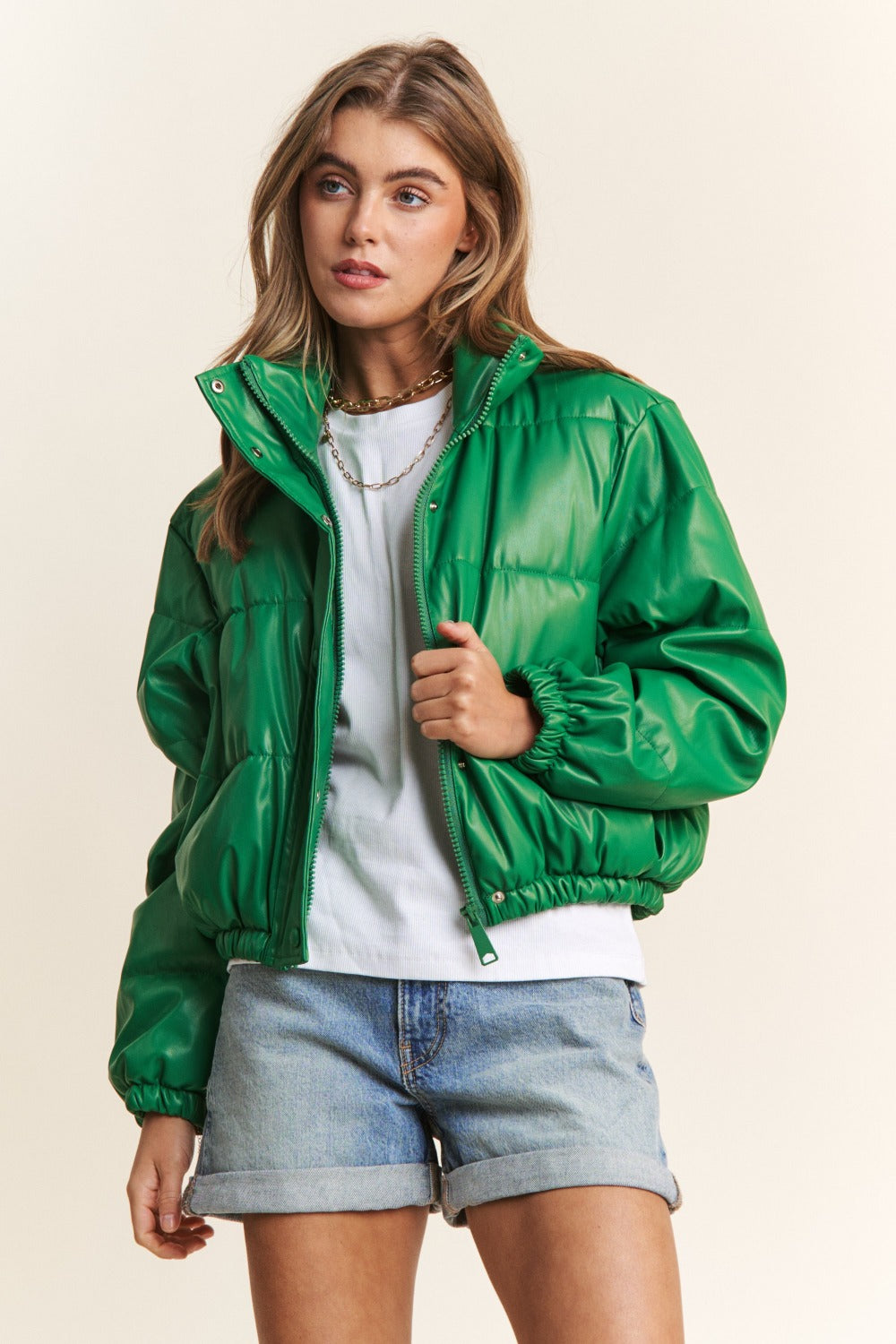 Roz Turtleneck Crop Puff Jacket