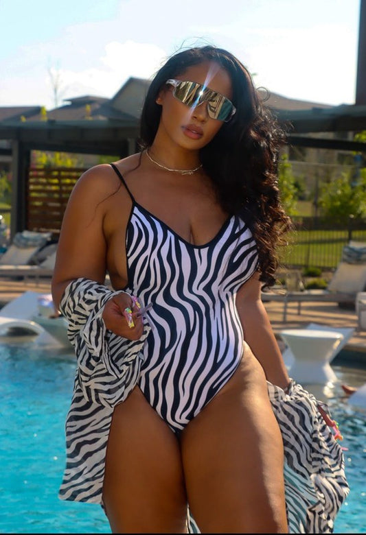 Tig One-Piece Zebra Print Bathing Suit