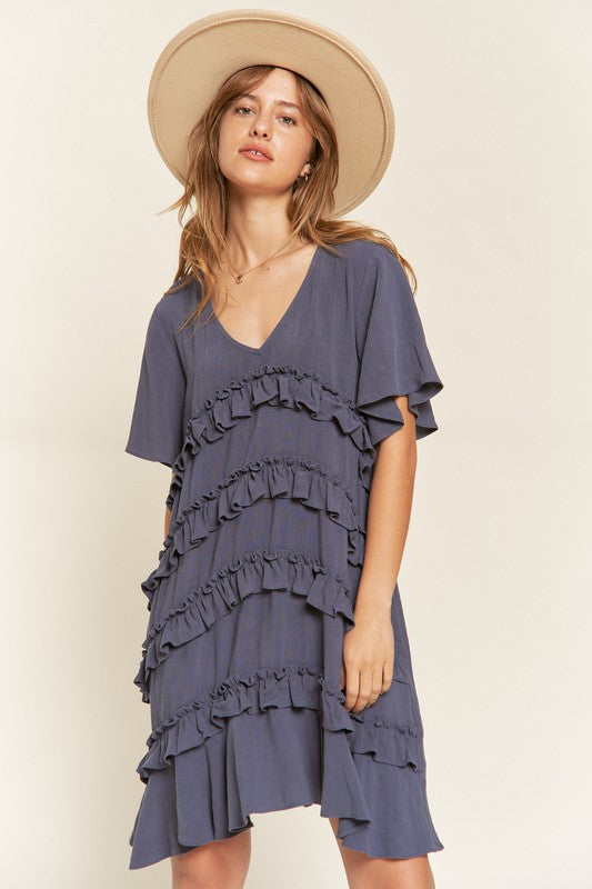 Gentry Tiered Ruffle Mini Dress (Plus)