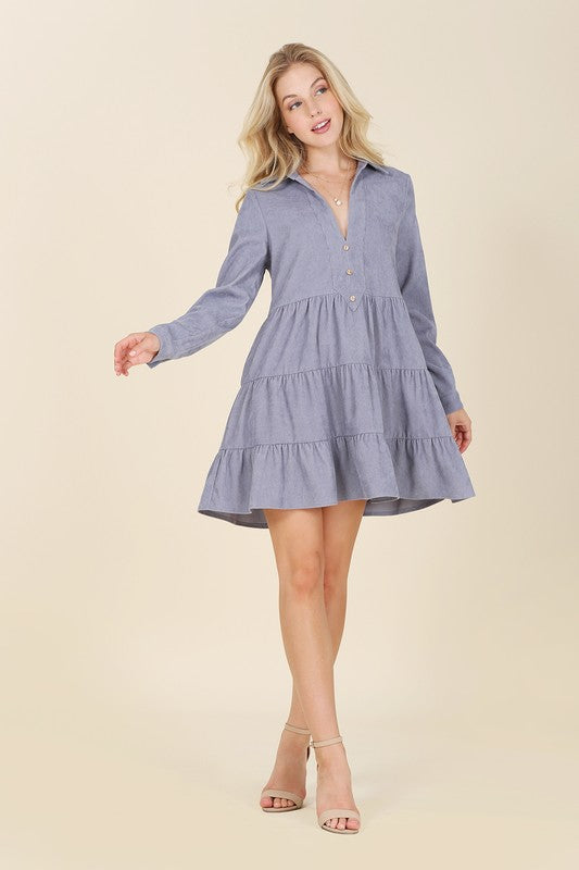 Pauline Corduroy Tiered Dress