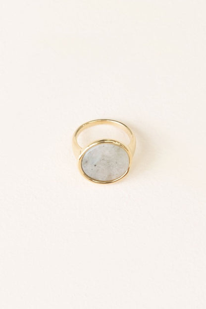 Angled front view of Ambition Stone Ring in Haze showcasing stone details.