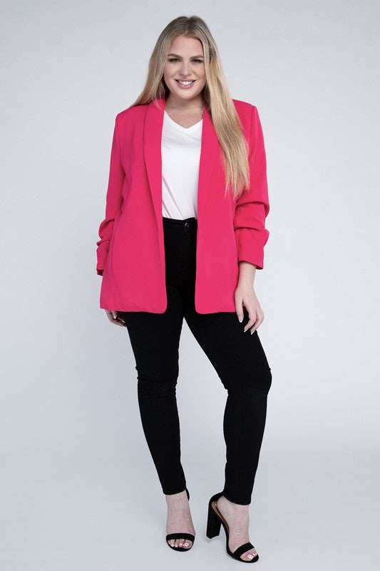 Dray Curvy Plus Lapel Blazer