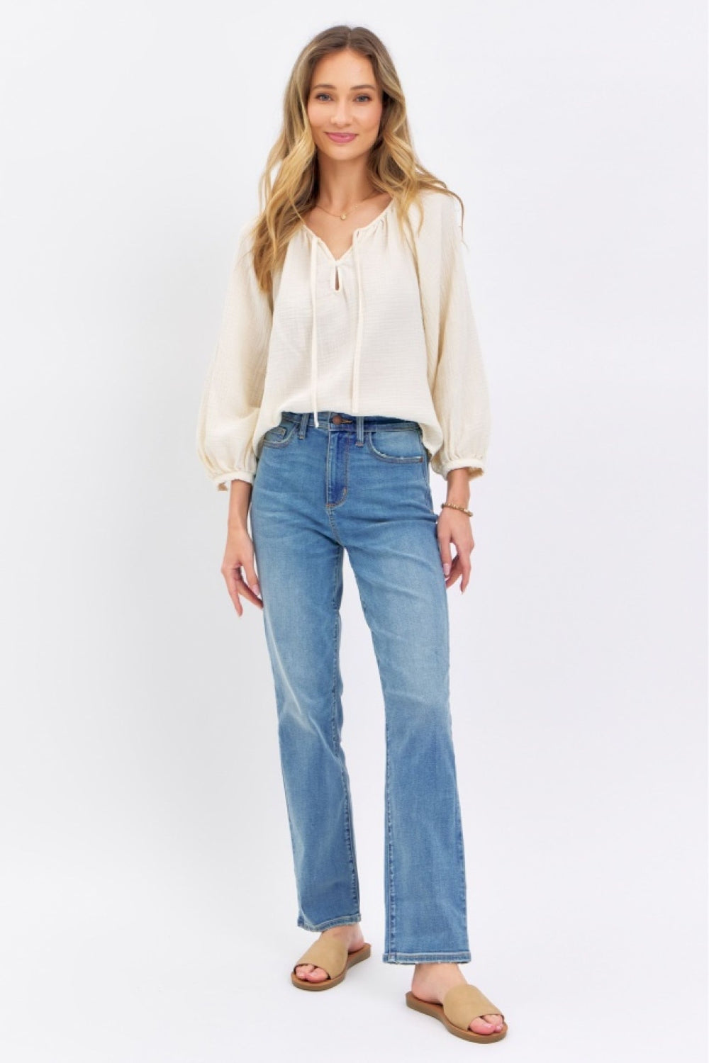 Gia Full Size High Waist Straight Jeans by Judy Blue