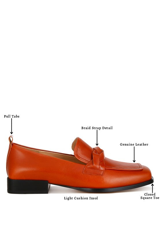 Wynter Genuine Leather Braided Loafers