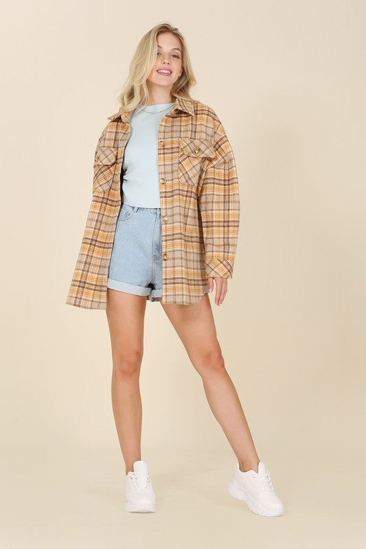 Lori Plaid Shacket With Pockets