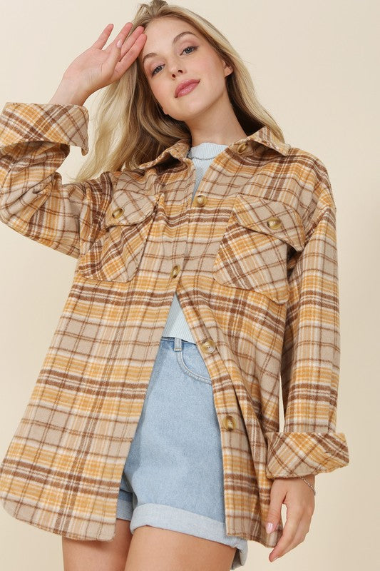 Lori Plaid Shacket With Pockets