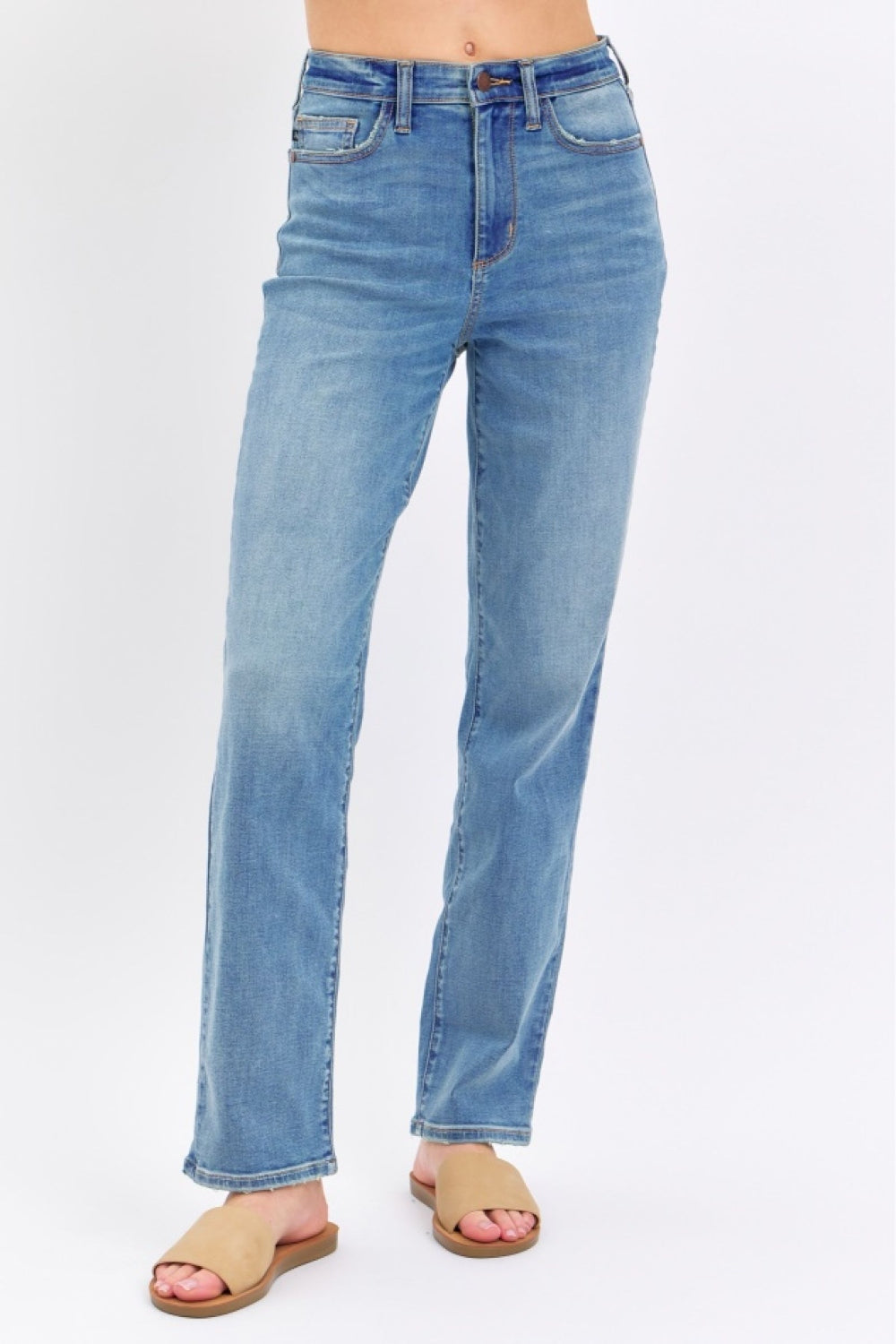 Gia Full Size High Waist Straight Jeans by Judy Blue