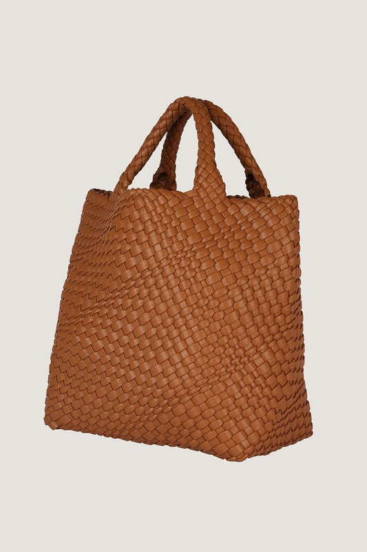 Shandra Woven Vegan Leather Bag