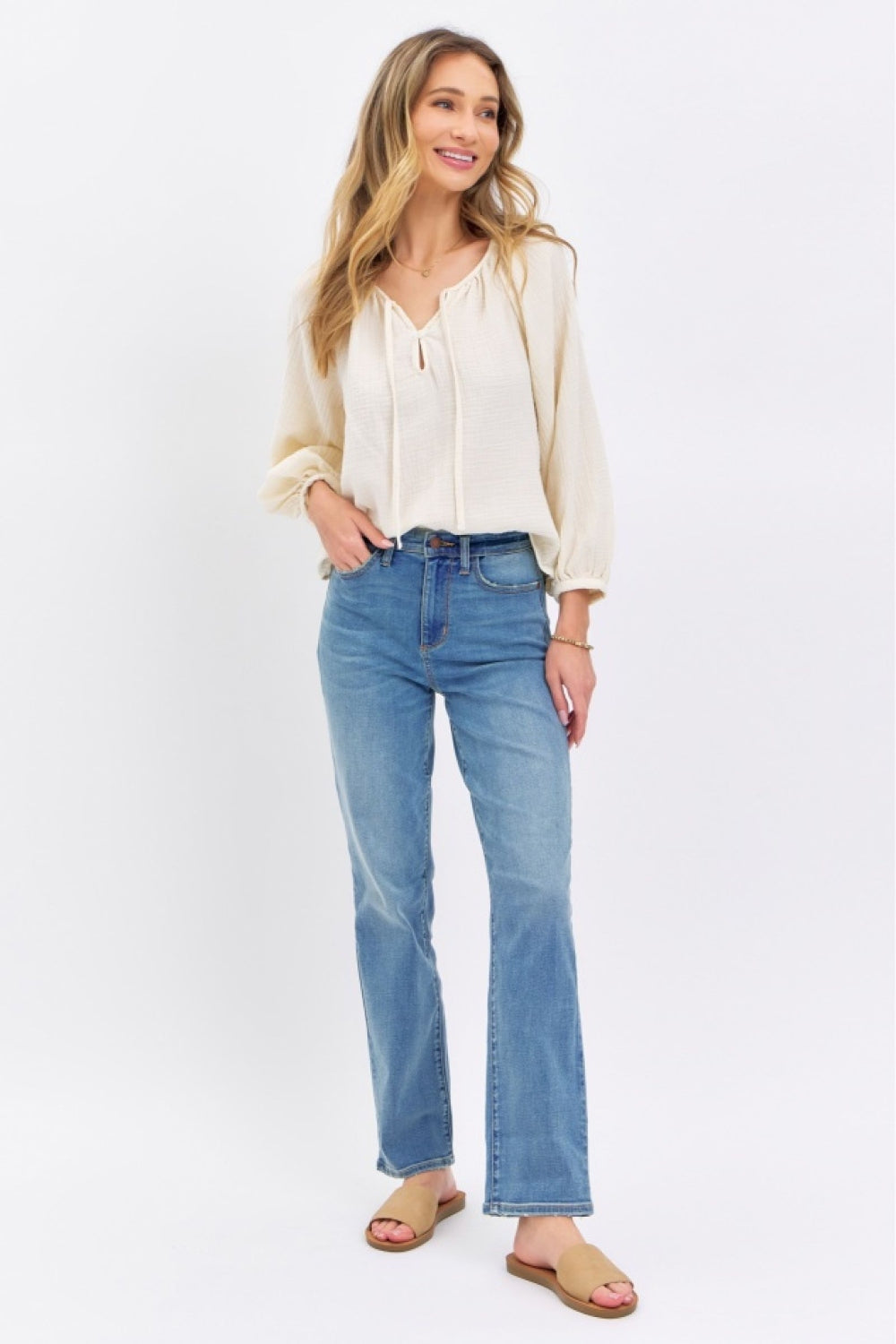 Gia Full Size High Waist Straight Jeans by Judy Blue