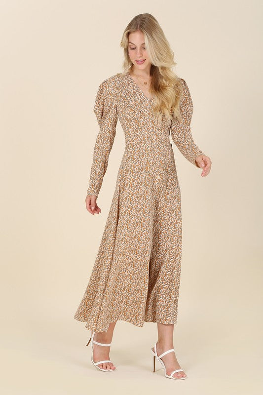 Ginger Fit and Flare Floral Maxi Dress