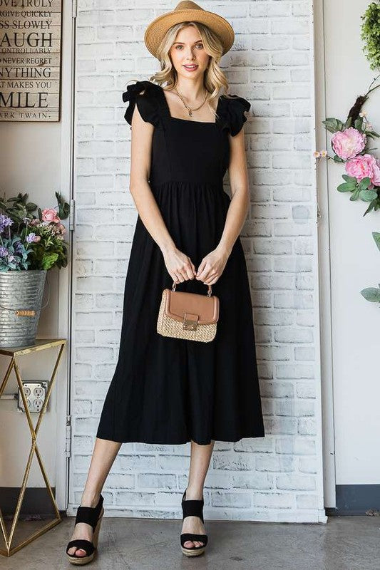 Vivian Ruffle Midi Dress