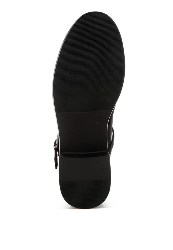 Outsole detail of Stivah Mary Janes showing TP rubber sole.