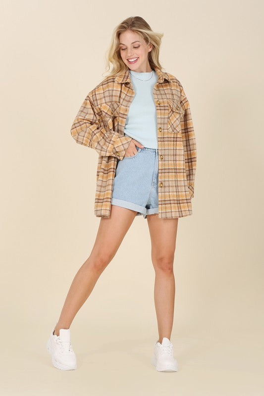 Lori Plaid Shacket With Pockets