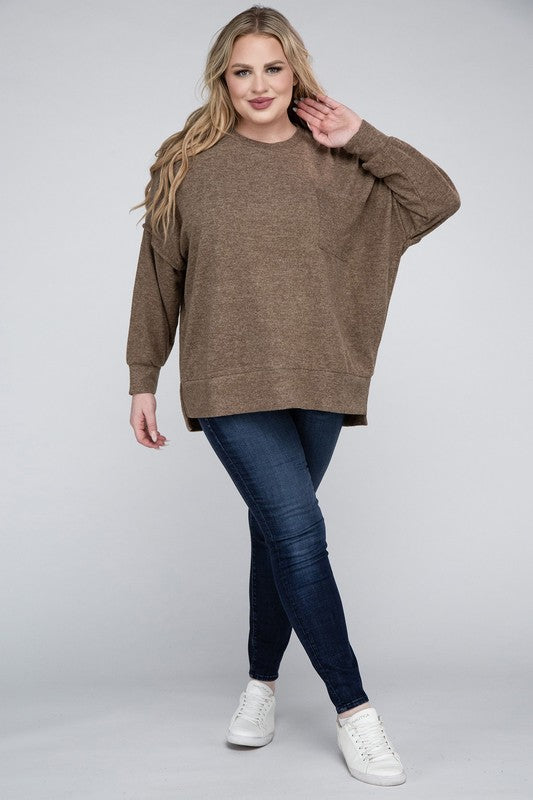 Lealla Brushed Melange Drop Shoulder Sweater