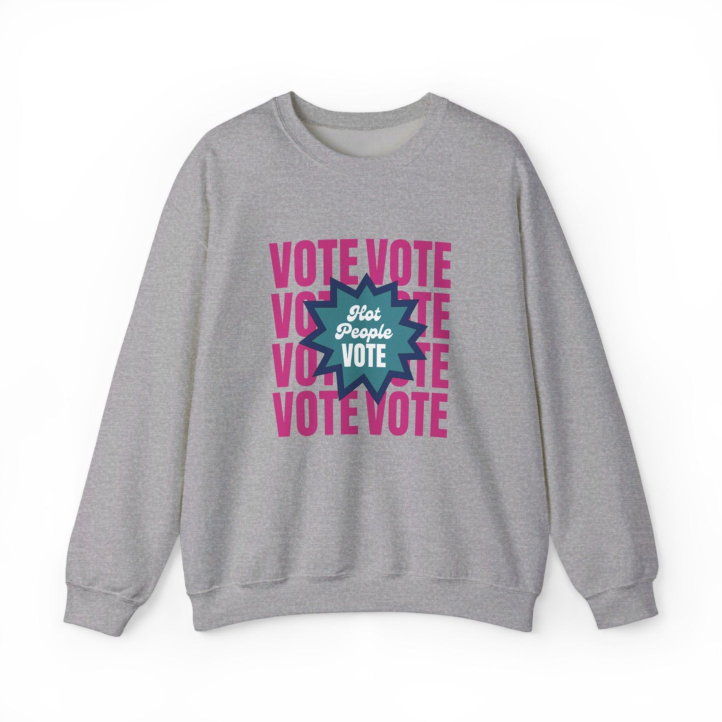 Hot People Vote - Pink Unisex Crewneck Sweatshirt