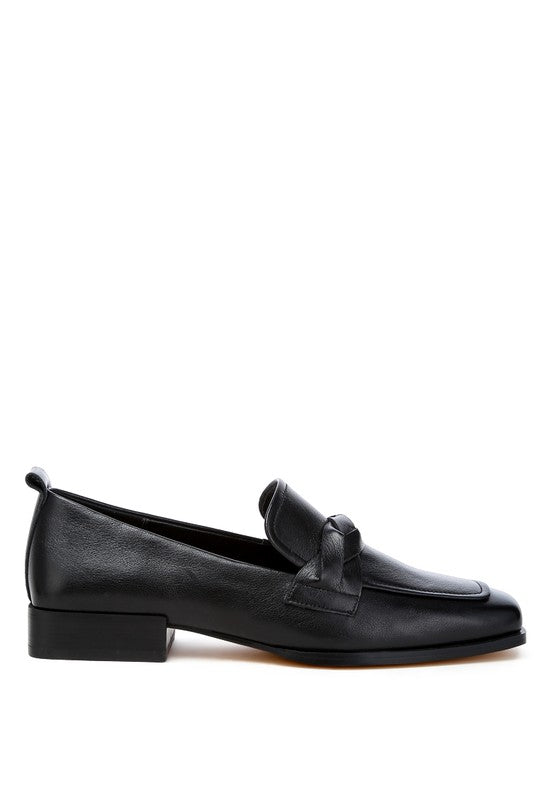 Wynter Genuine Leather Braided Loafers