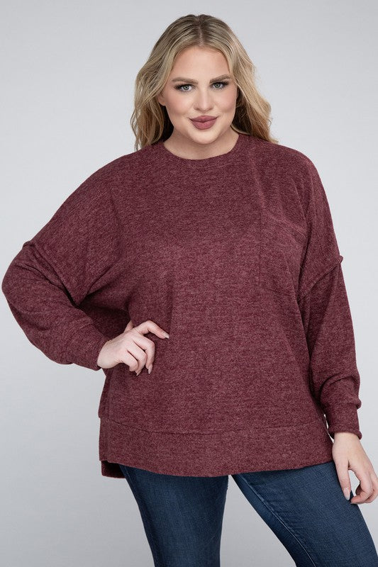 Lealla Brushed Melange Drop Shoulder Sweater