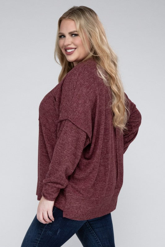 Lealla Brushed Melange Drop Shoulder Sweater