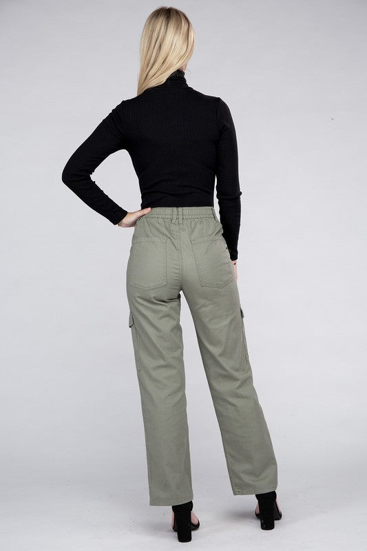 Evi Elastic-Waist Cargo Pants