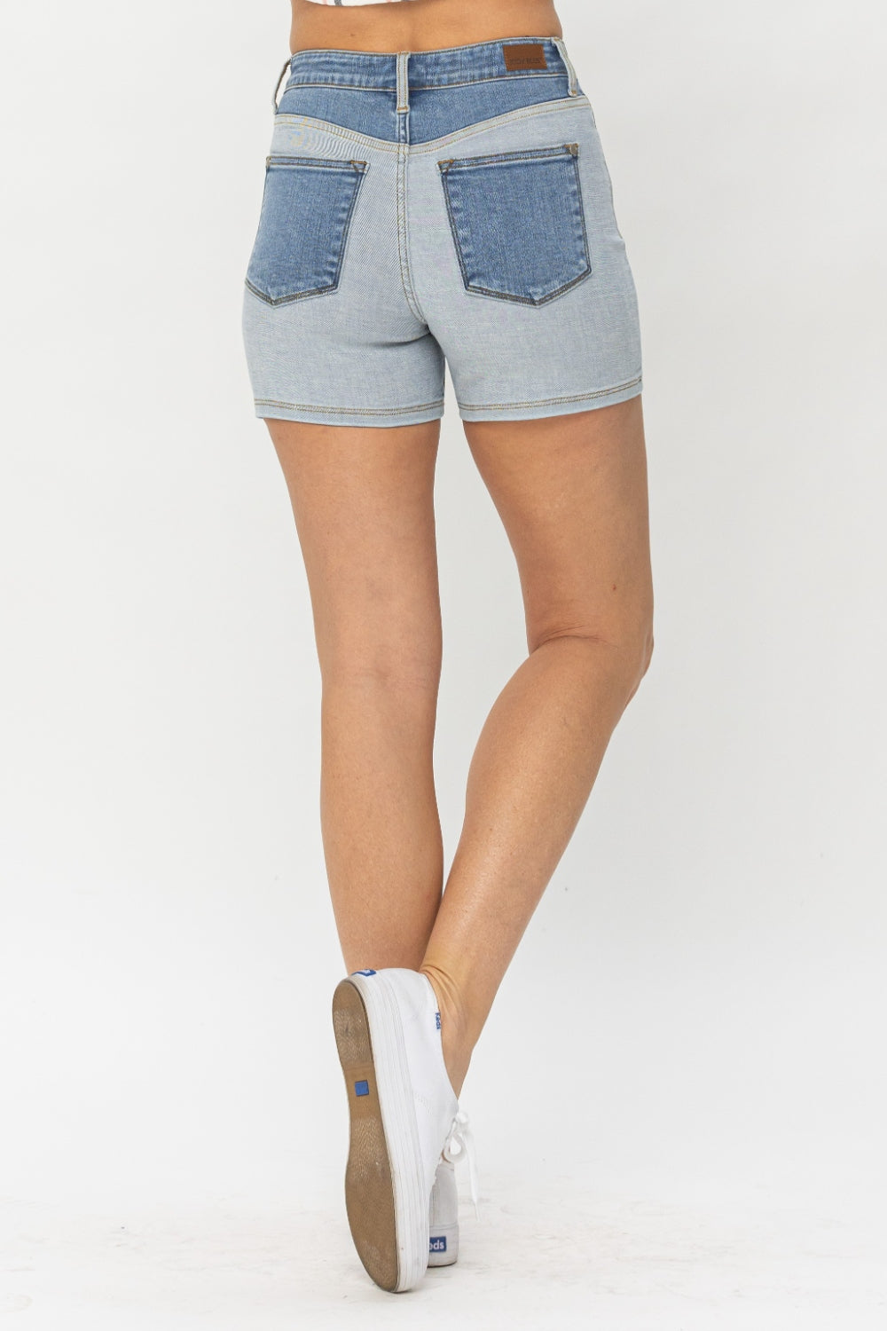 Zara Full Size Color Block Denim Shorts by Judy Blue