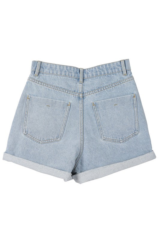 Cindy Roll Up Denim Shorts