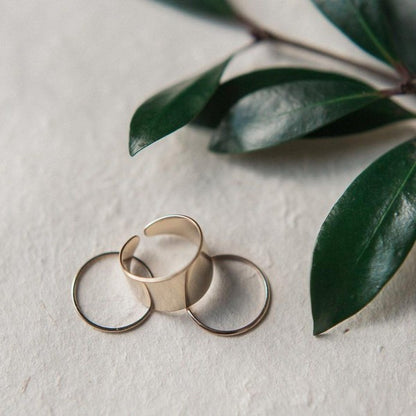 Fay Thick Wrap Ring – Adjustable in Gold, Silver, and Rose Gold