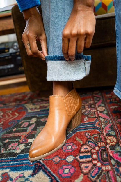 Hem detail shot of Misha Thermal Bootcut Jeans showing classic bootcut opening.