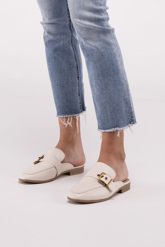 Shalice Buckle Loafer Slides – Chic and Comfortable Flats