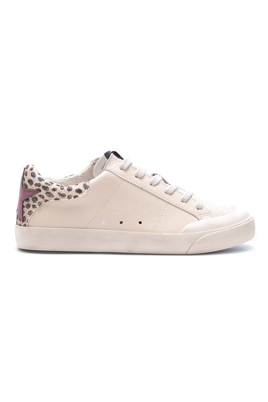 Natela Leopard Trim Star Sneakers