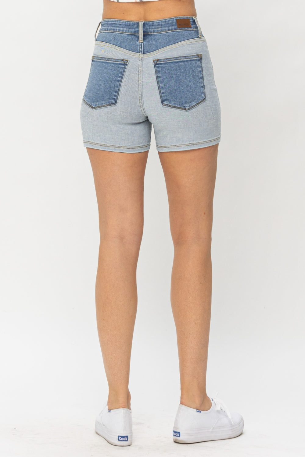 Zara Full Size Color Block Denim Shorts by Judy Blue