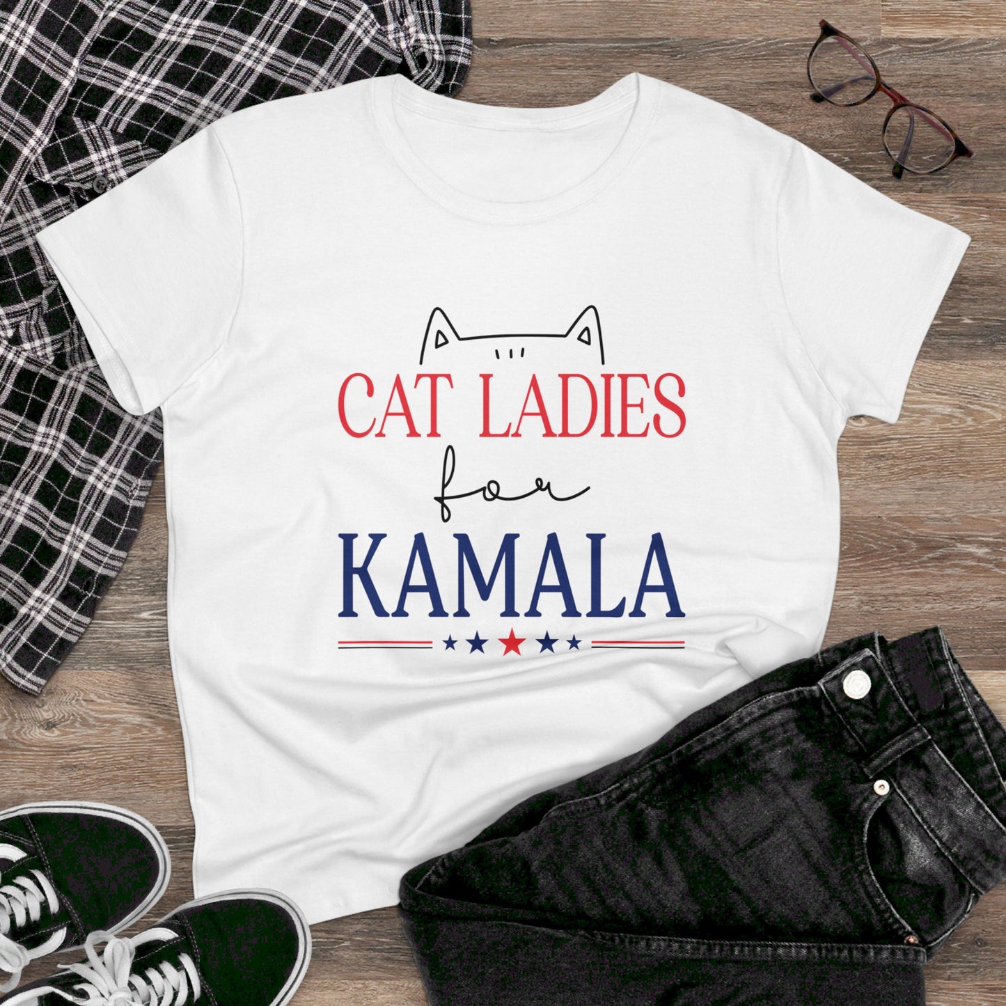 Cat Ladies for Kamala - Women's Midweight Cotton Tee