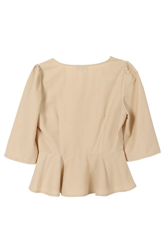 Sophia 3/4 Sleeve Front Button Blouse